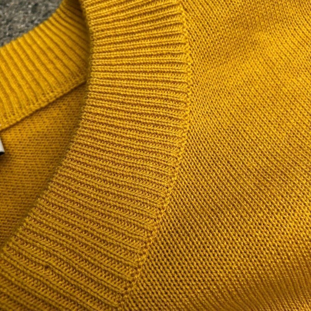 SANDRO PARIS Women's Designer Pullover Sweater LARGE Yellow Long Sleeve​​​​​​​ - Picture 6 of 7